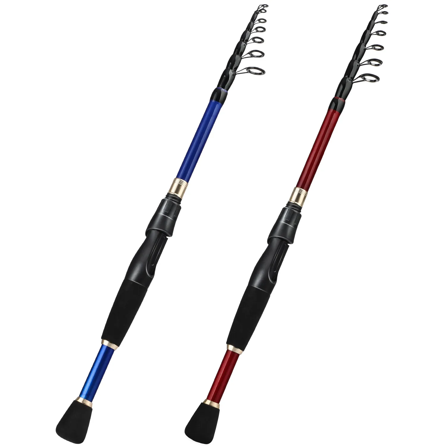 Sougayilang 1,8-2,4 m Teleskop-Angelruten, ultraleicht, Spinning Casting Carbon Pole Angelzubehör, Ködergewicht 10–30 g – Detail 9