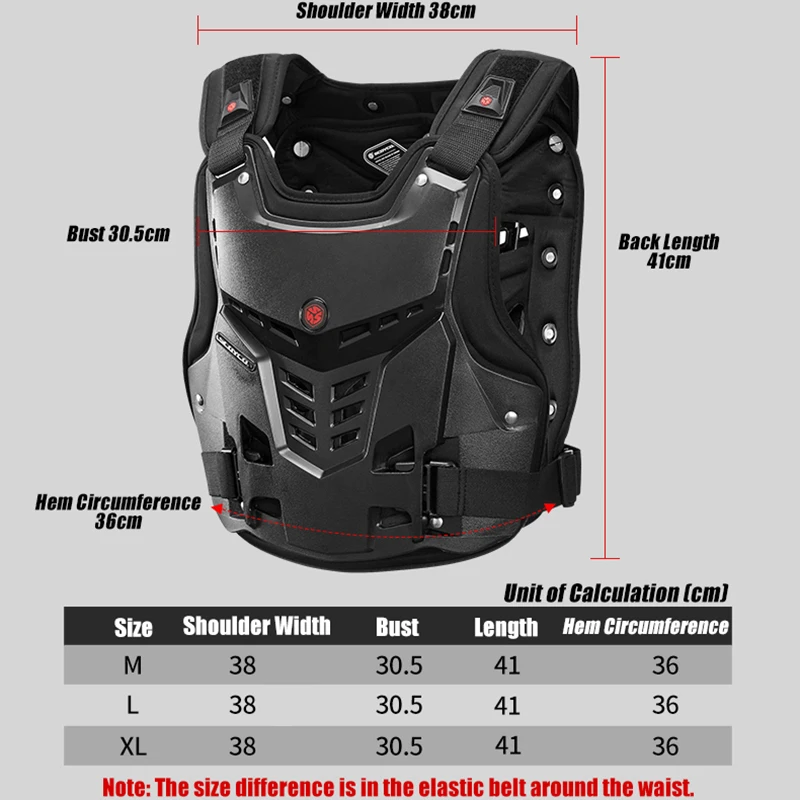 SCOYCO Off-road Motorcycle Armor Vest Motocross Riding Body Armor Jacket Chest Back Protective Dirt Bike MTB Vest Protector Gear