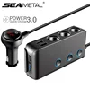 SEAMETAL Car Charger QC3.0 Fast Charging Cigarette Lighter Adapter 4 USB Ports 120W Phone Charger with Switch Voltage Display 1