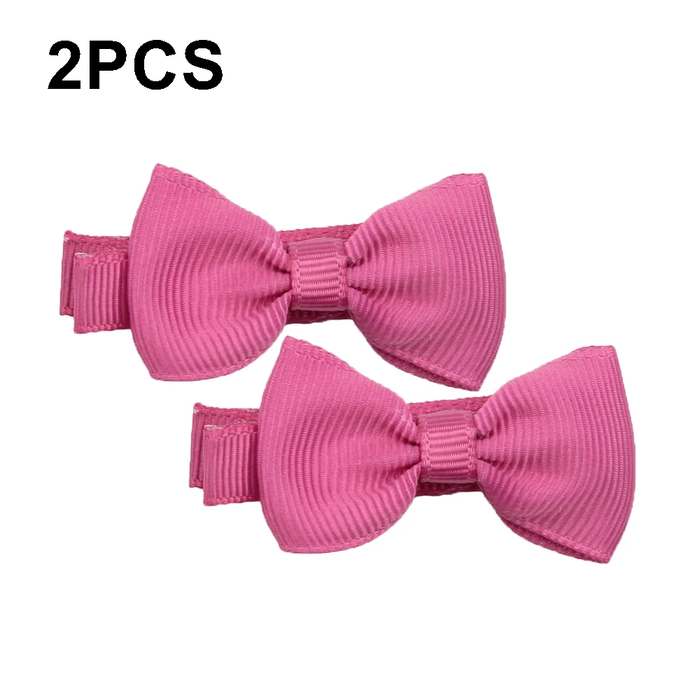 Fashion 2pcs/lot Ribbon Grosgrain Bows Hair Clips Bow Baby Girls Barrettes Solid Color Children Hairpins Hairgrips Photo Props baby accessories carry bag	 Baby Accessories
