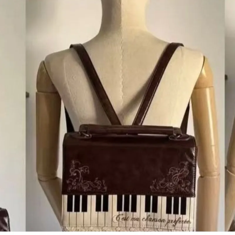 JIAERDI Harajuku Personalized Piano Square Bag Female Vintage Brown Crossbody Bags Women Fairycore Aesthetic Handbag 2025 New