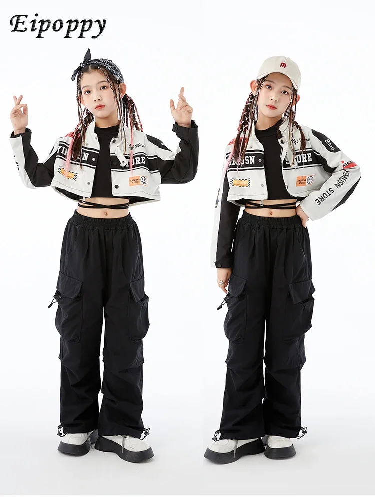 

Children's Hip Hop Trendy Clothes Cool Handsome Motorcycle Suit Dancing Dress Girl's Hip Hop Hiphop Catwalk Jazz Dance Costume