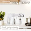 Acrylic Cutlery Organizer Clear Spoon and Fork Holder Exquisite 3 Section Tableware Storage Box Household Cutlery Utensil Holder 3
