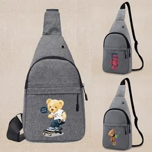 

Men Fashion Fanny Waist Bag Package Small Crossbody Chest Bags Belt Phone Bag Package Unisex Anime Bear Print Mini Bags Women