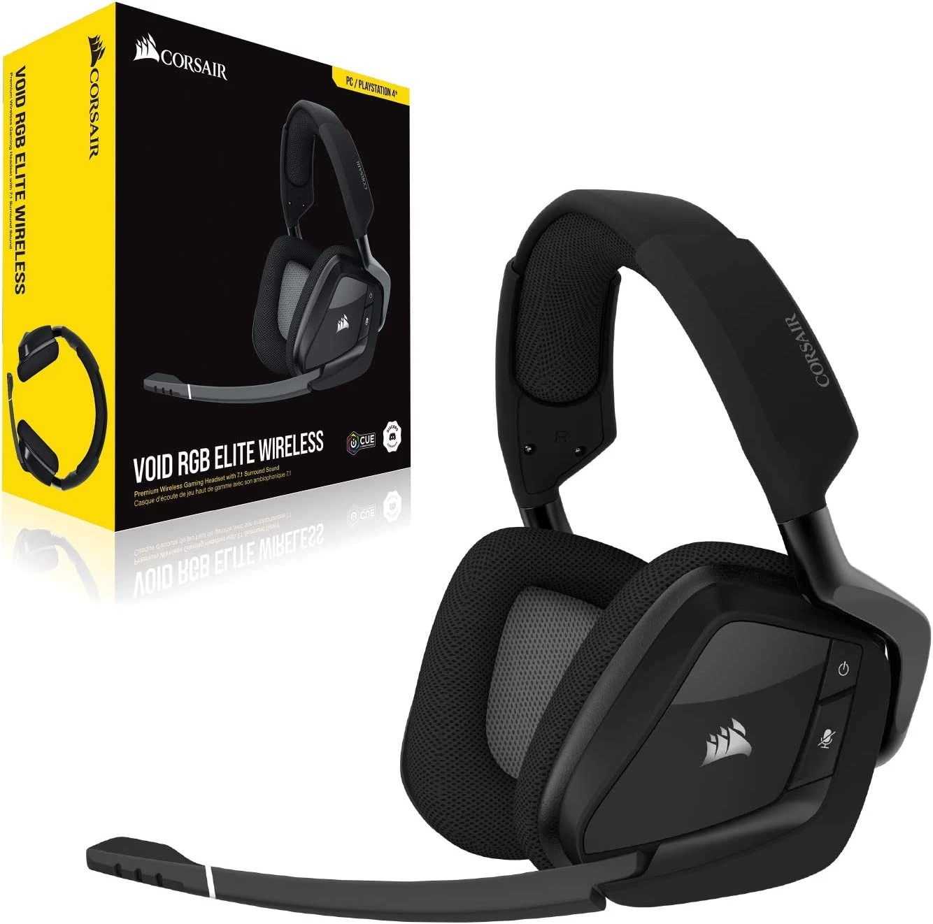 Corsair Void Rgb Wireless Premium Gaming Headset With Surround Sound Carbon/white - & - AliExpress