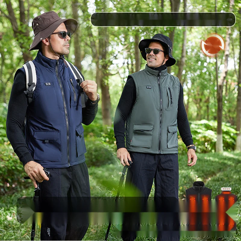 Winter neue elektrische Heizweste Outdoor-Heizweste Dual-Control Elf-Zonen-Herren-Freizeit-Elektroheizweste_voghion.com