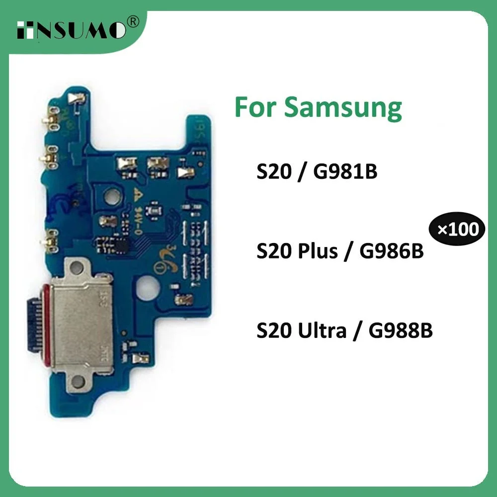 

iinsumo 100Pcs Charging Port Dock Connector Board Flex For Samsung S20 Plus Ultra G986B G988B G981B USB Connector Dock Cable