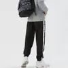 Solid Color Men Casual Pants Men's Loose Fit Sport Pants with Side Button Closure Elastic Waist for Gym Training Jogging for Men 3