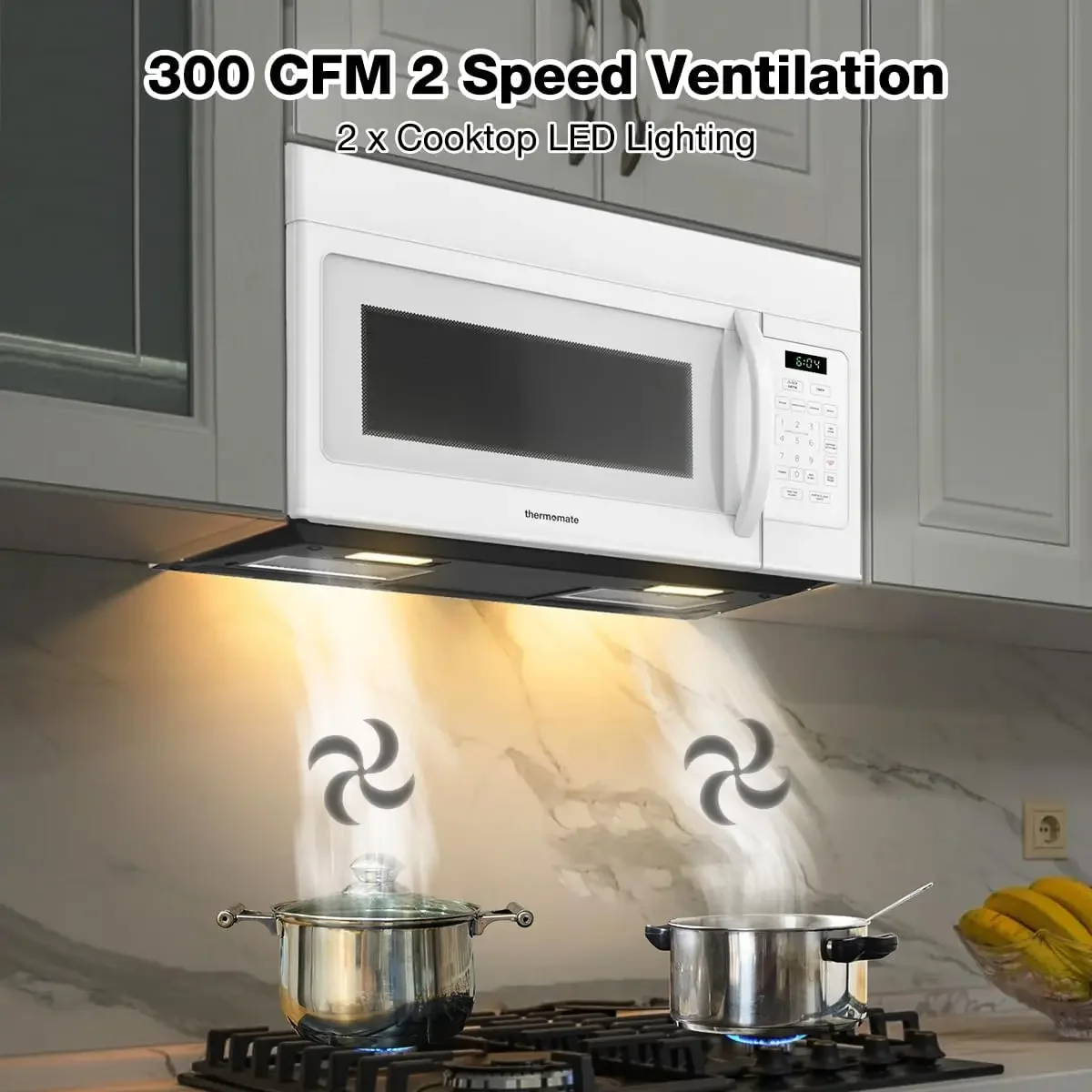 30" Over-the-Range Microwave Oven with 1.6 Cu Ft Capacity 1000 Cooking Watts, One-Touch Cooking Options 300 CFM, 4