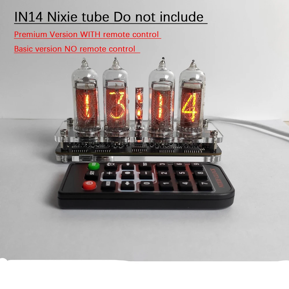 IN-14手作りニキシー管時計、電源オフメモリ付きの素晴らしい ☆Nixie