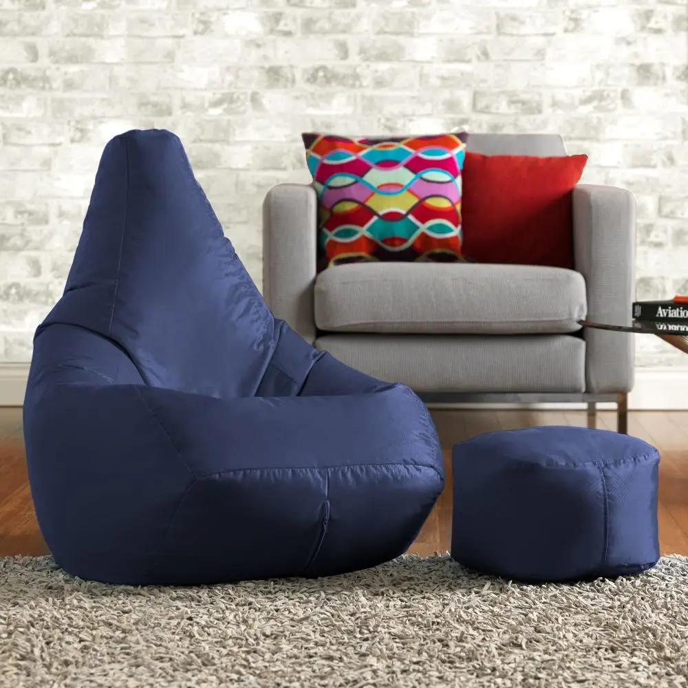 Bean Bag Chair Cover High Back Lazy Sofa Oxford Slipcover Washable Removable Lounger Seat Pouf Puff Couch Tatami Cover