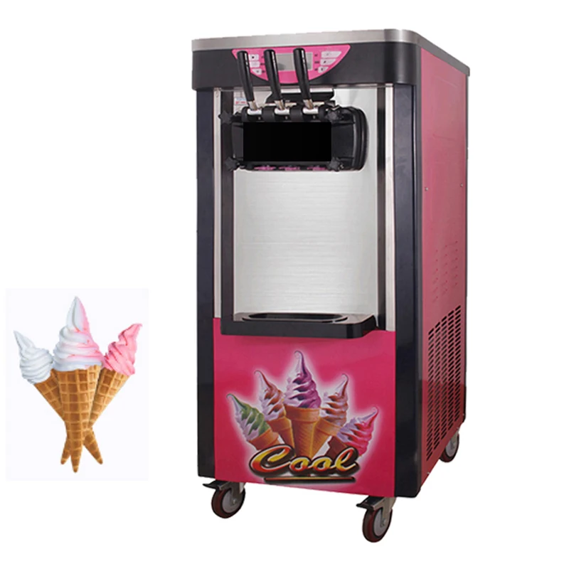 

Commercial Ice Cream Maker 110V 220V With English Operating System Stainless Steel 3 Flavors Ice Cream Making Machine