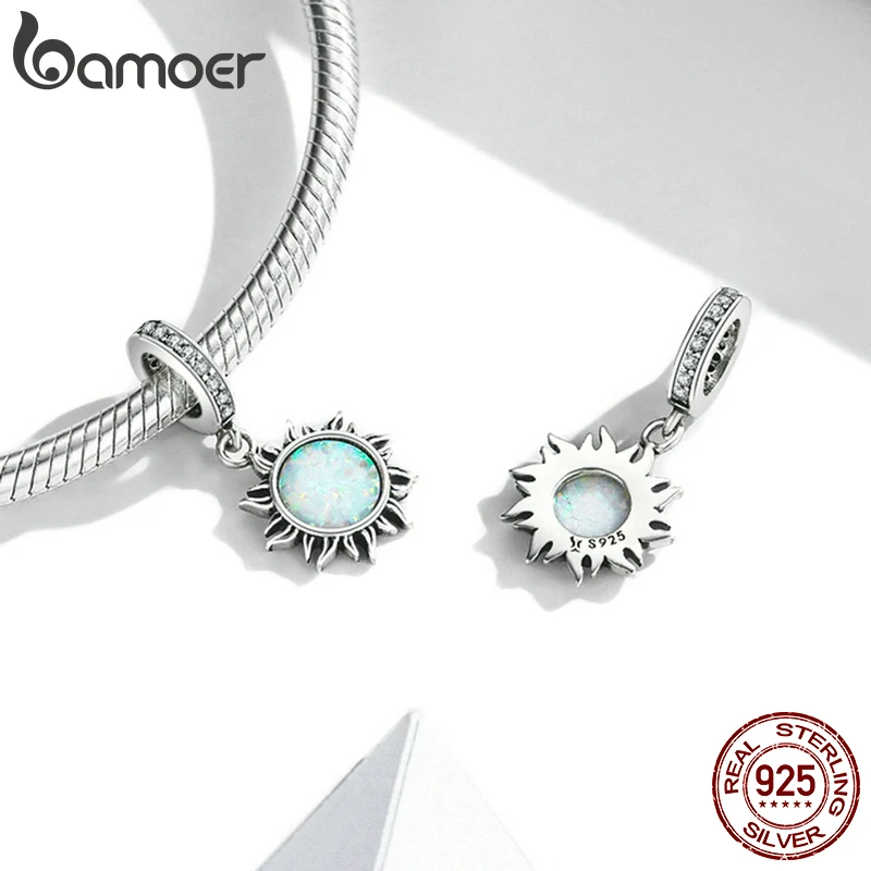 bamoer 925 Sterling Silver Blue Snowflake Spacer Charm Frozen Ice
