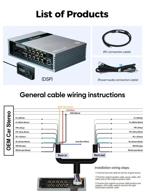AINAVI DSPアンプ P48E コントローラ付き Ainavi P48E Car DSP Digital Signal Processor Universal Car
