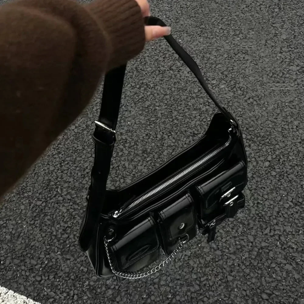 Richme Punk Bolso Mujer Fashion 2025 Trend New Design Chains Crossbody Shoulder Bags Harajuku Y2k PU Individuality Ladies Bags