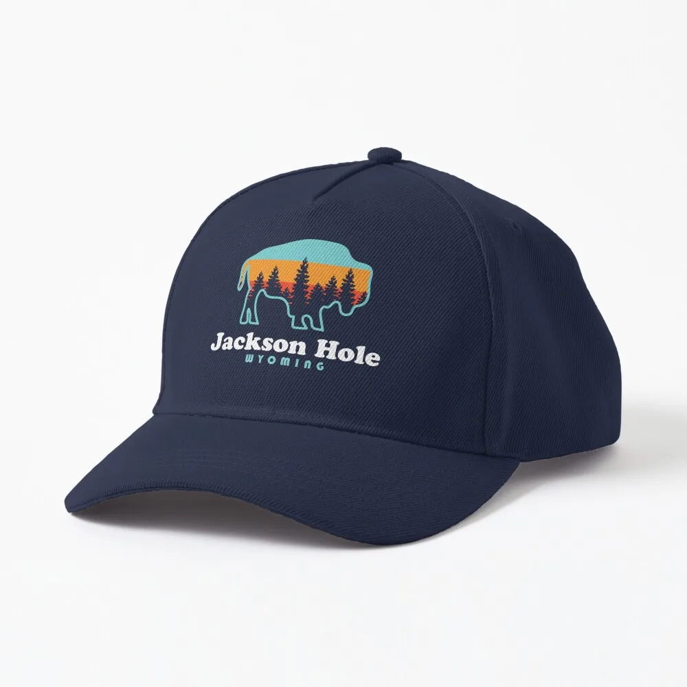 

Jackson Hole Wyoming Bison Retro Grand Tetons Cap Designed and sold byyelly123