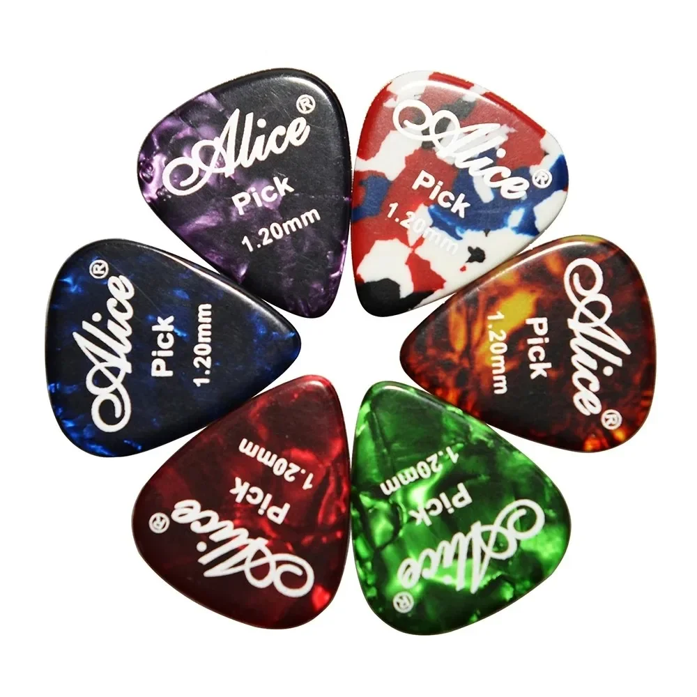 Deluxe Set of 6 Premium Celluloid Guitar Picks - Assorted Thickness for Electric & Acoustic Play