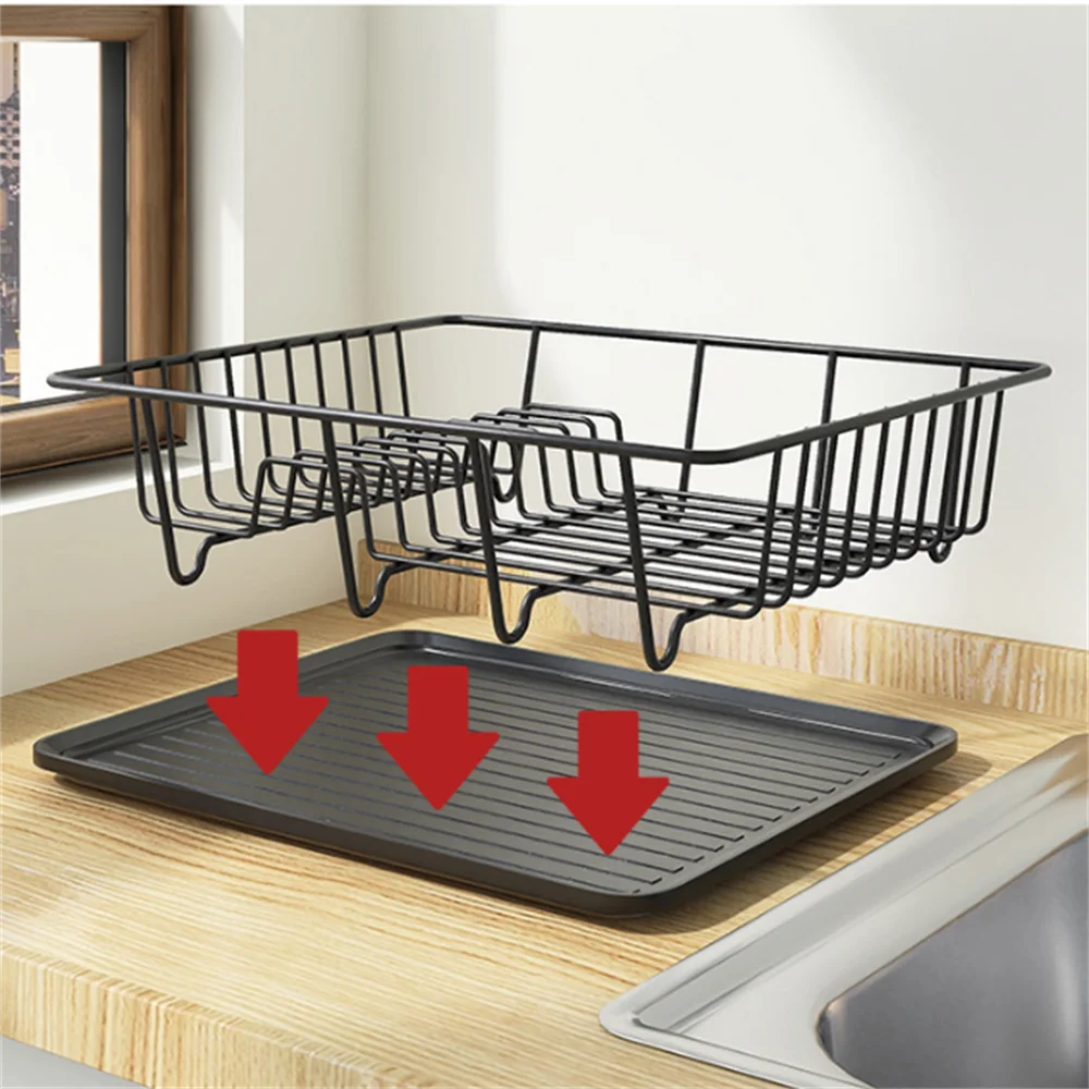 Large Dish Drying Rack, 2-Tier Dish Racks for Kitchen Counter, Detachable Dish  Drainer Organizer with Utensil Holder Drain Board - AliExpress