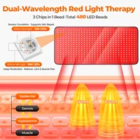 480 LEDs Wearable Red Infrared Light Therapy Belt 660nm 850nm for Waist Back Shoulder Arm Muscle Relief Comfort Care 5