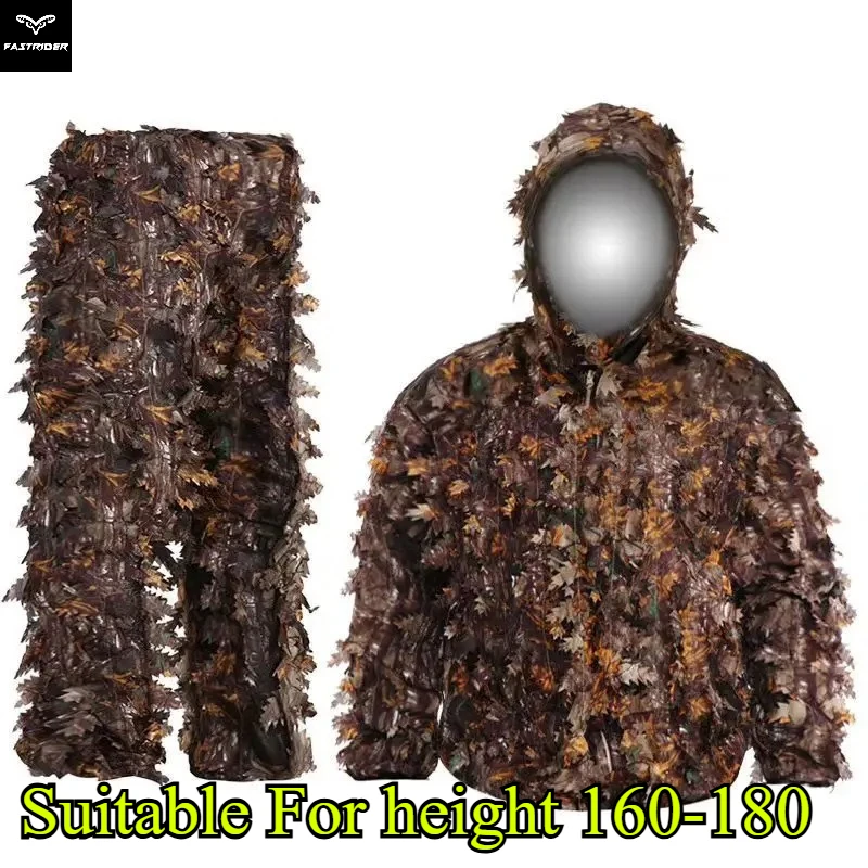 Combinaison Ghillie chasse légère 3D feuilles - vêtements camouflage observation faune paintball pêche