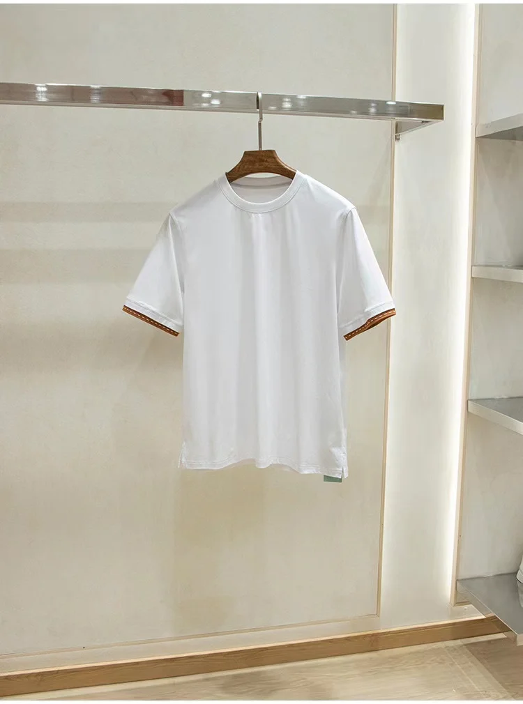 thumbnail image 1 of Camiseta de manga corta con cuello redondo informal y holgada de verano para hombre, 1 of 5