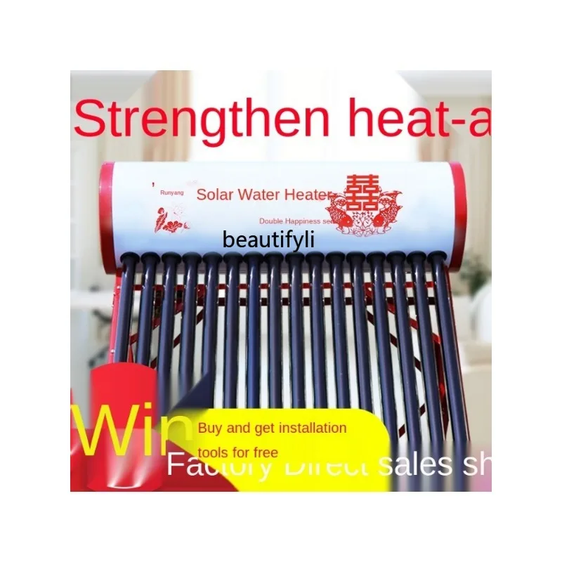TT Household Photoelectric Dual-Purpose Solar Water Heater 304 Stainless  Steel Thickened Water Tank Liner Purple GoldTubeFactory