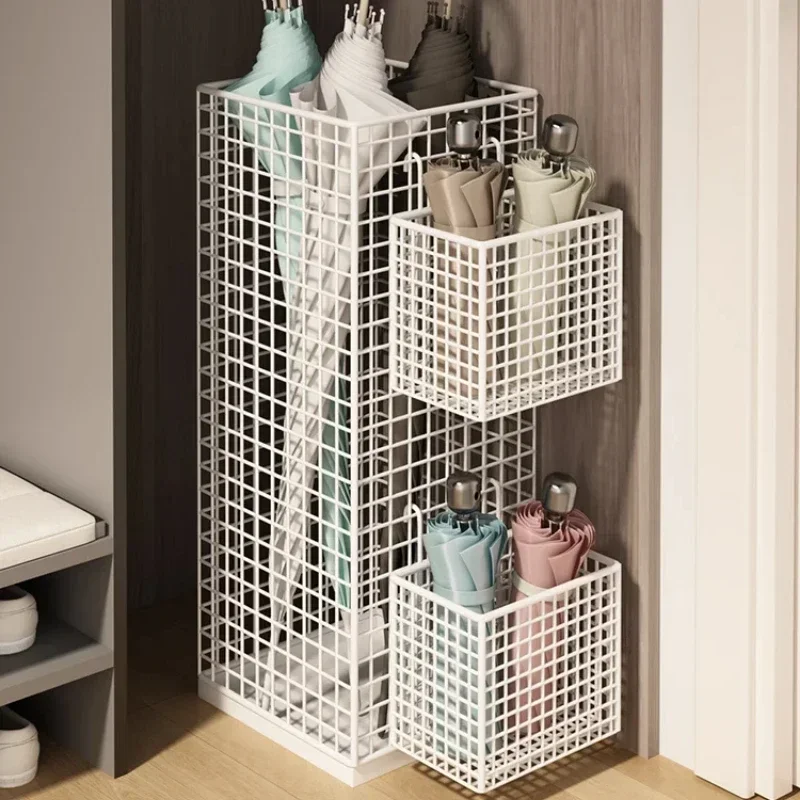 Rust-Resistant Metal Umbrella Stand Storage Rack for Doorway Durable Organizer Modern Entryway Stand Large Capacity umbrella storage rack