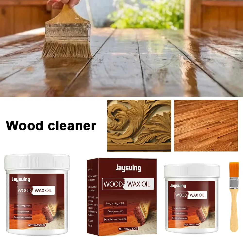 100g Wood Furniture Floor Polishing Agent Anti-Corrosion Wood Wax Oil Furniture Cleaner Non-Toxic Wooden Floor Maintenance