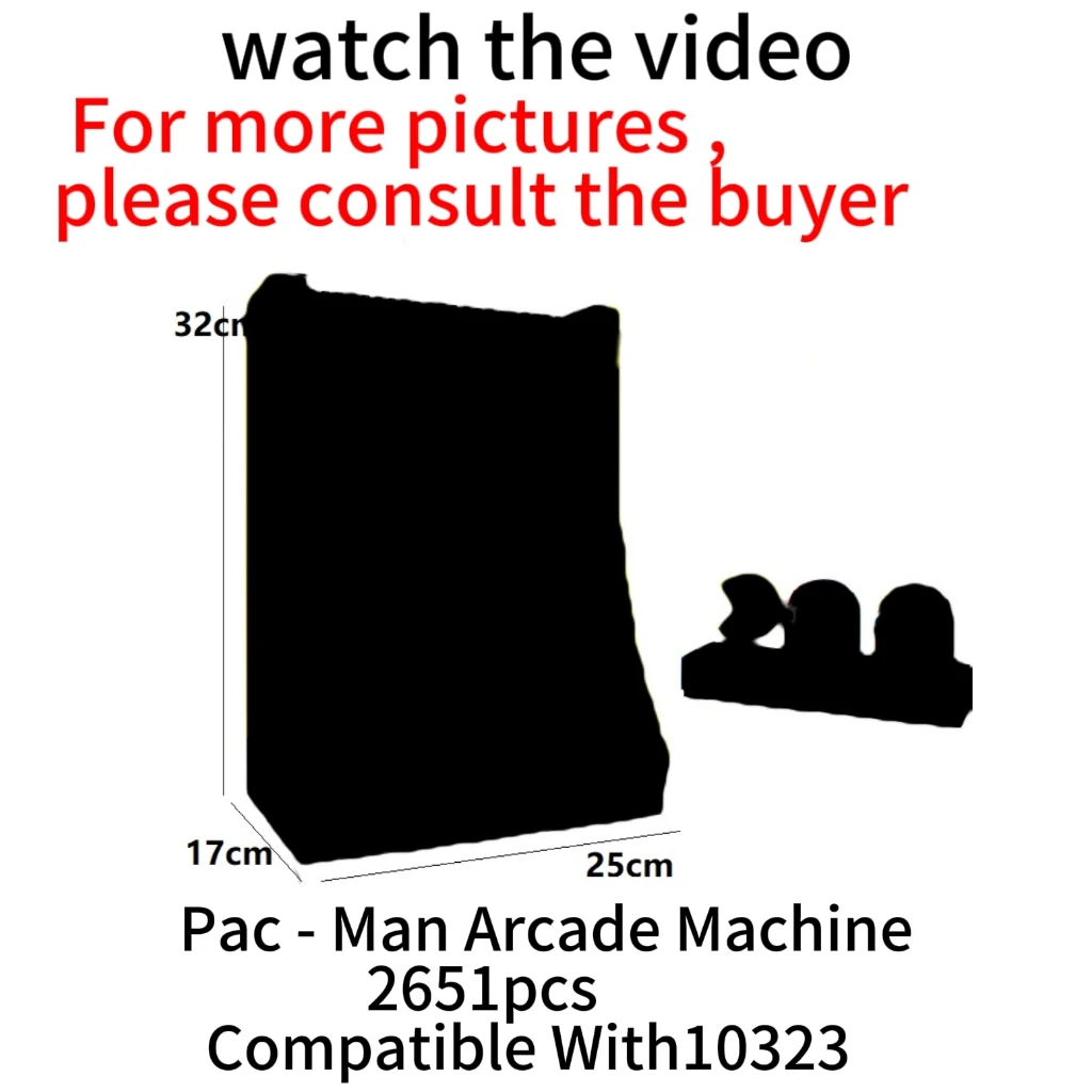 In Magazzino Pac Man Vintage Classic Arcade Game Machine Building Block Compatibile 10323 Assembly Bricks Toys For Boy Christmas Gift