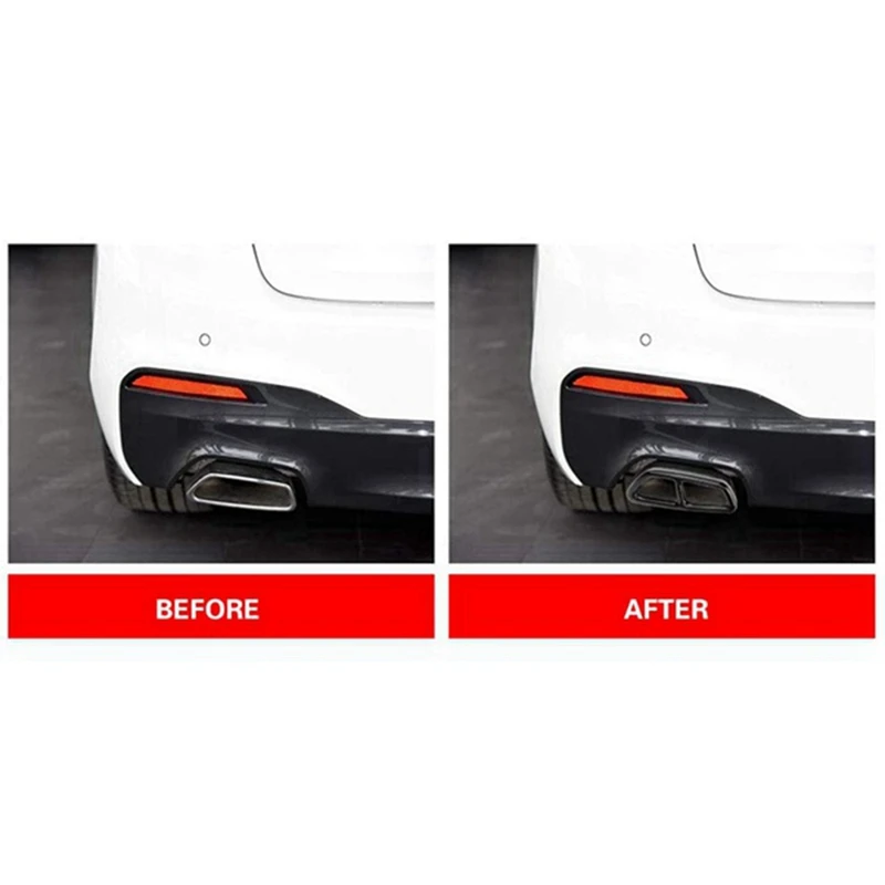 Car ABS Black Exhaust Tailpipe Cover Trim For BMW 5 Series G30 528Li 530Li 2017-2018