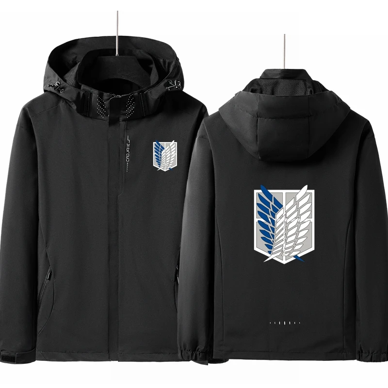 Attack on Titan printing High Quality Spring and autumn Unisex Camping Clothes Hiking Jacket Waterproof Thin Safari Windproof 2