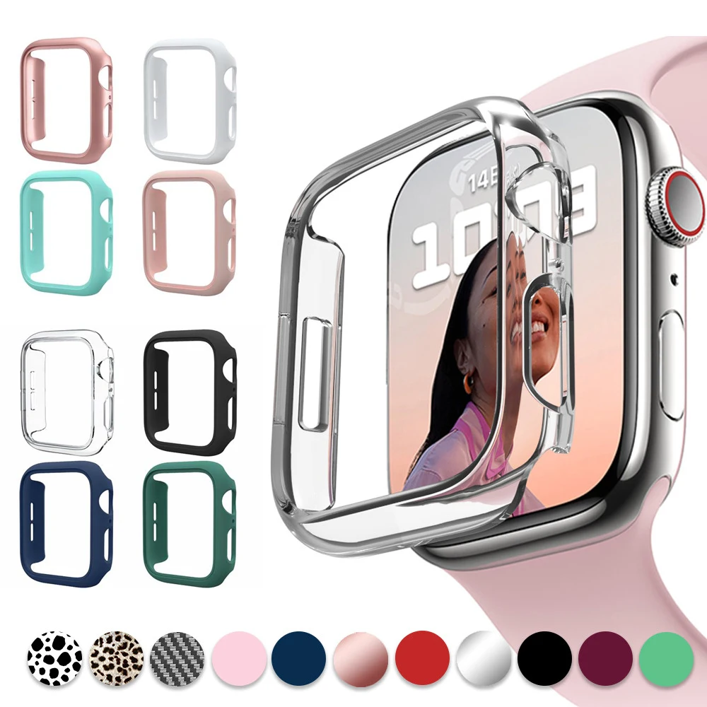 

Cover for Apple Watch Series 7 41mm 45mm Case PC Protector Shell Bumper For iWatch Series 6 5 4 3 38mm 42mm 44mm Case No Screen