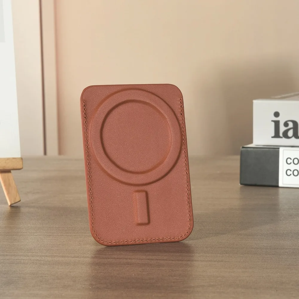 Magnetic Leather Wallet Card Holder with Bank ID Slot