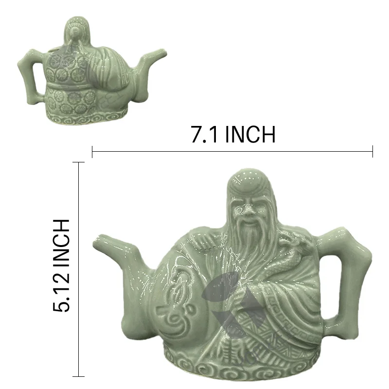 YOMEEI Ceramics Chinese Trick Teapot Handmade Wine Coffee Dual Purpose Pot Layered Drinking Container