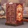 CUTEBEE DIY Book Nook Kit Miniature Wooden Dollhouse with Light Bookshelf Insert Decoration Model for Gifts Bookshop Memories 2