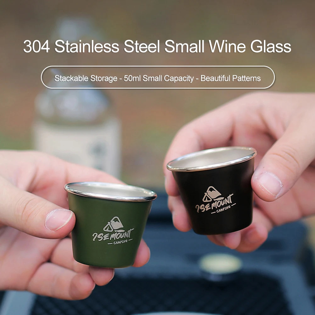 50ML Outdoor Wine Cup Stainless Steel Travel Beer Cup Stackable