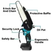 6Inch Mini Electric Saw Brushless Cordless Chainsaw Handheld Woodworking Garden Tools Logging Cutter For Makita 18V Battery 4