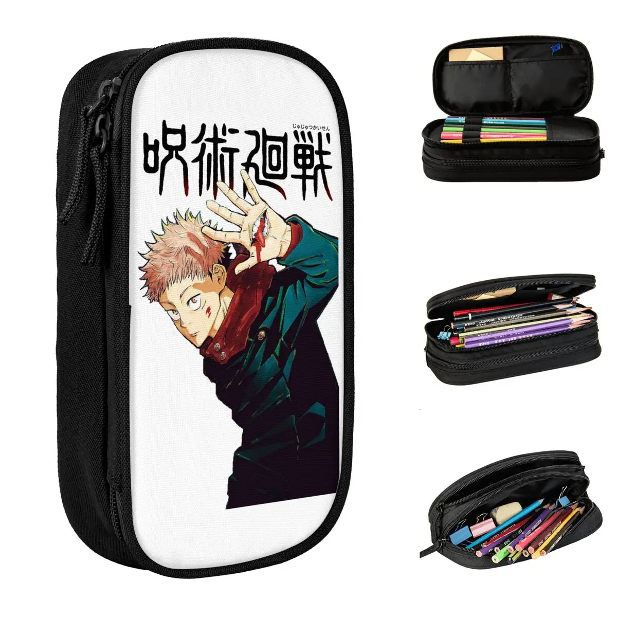 

Anime Jujutsu Kaisen Pencil Cases Itadori Yuuji Pencilcases Pen Box for Girls Boys Large Storage Bags Students School Stationery