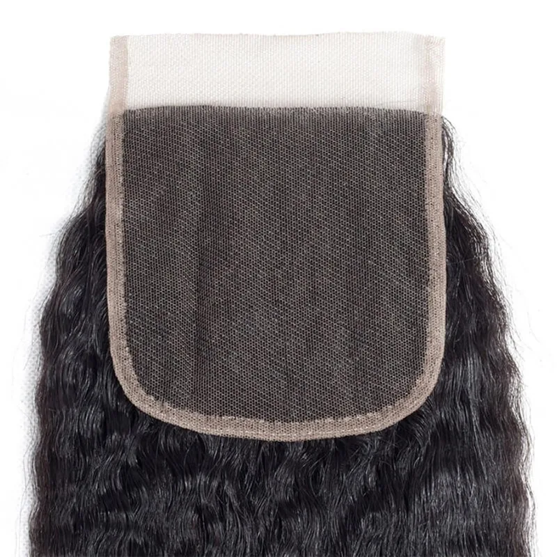 Kinky Straight 5x5 Lace Closure Human Hair Pre-Plucked Hairline Brazilian Virgin Hair Transparent Lace Closure For Women