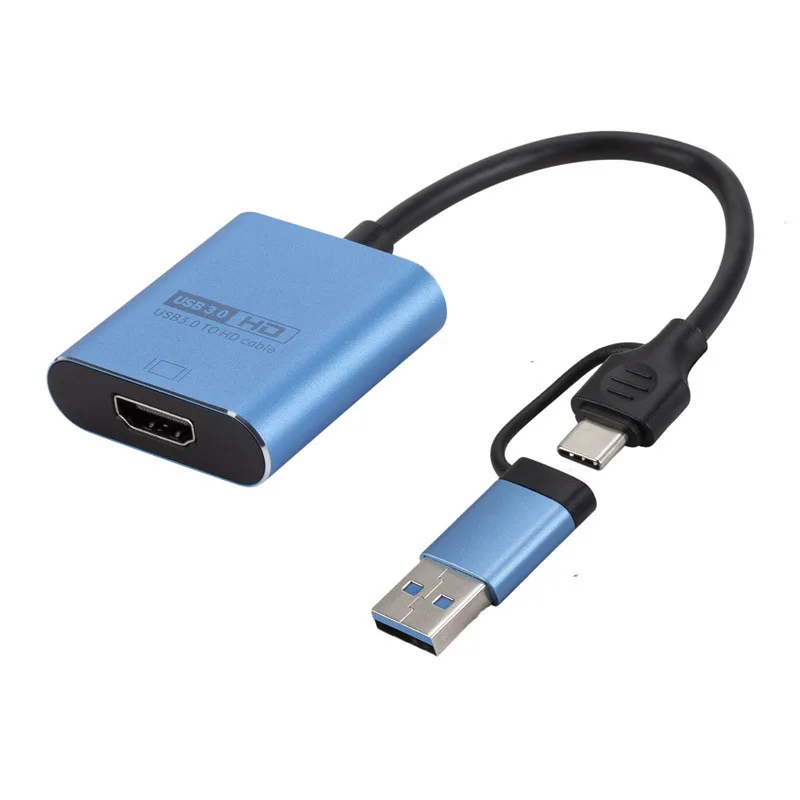 

USB 3.0 USB-A/Type-C to 1080P HD Display Converter Cable Adapter for Windows7/10 Laptops PC Android Smartphone to Monitor HDTV