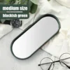 Gold Series Blackish Green Mirror Tray Perfume Cosmetic Jewelry Display Plate Metal Decorative Oval Dessert Kitchen Organizer 5