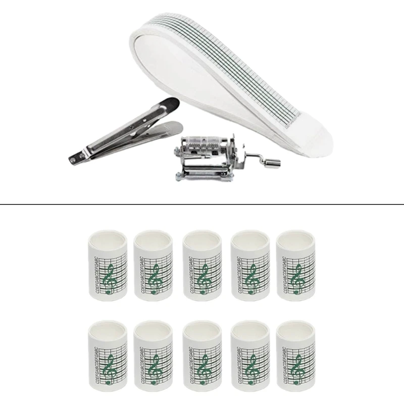 15Note DIY Hand Crank Music Box Movement Handheld DIY Music Device Paper Tapes Personalize Your Own Song Easy to Use 2