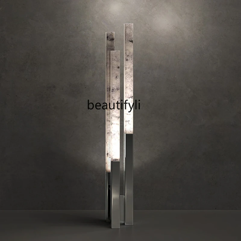 

New Stainless Steel Spanish Marble Floor Lamp Spot Loan Simple Designer Model Room Sales Office Living Room Lamps