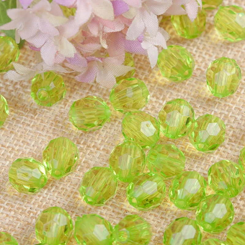 50 Perles Acrylique Transparent AB 6mm - Neuf - Pour Création Bijoux - Trou 1,4mm