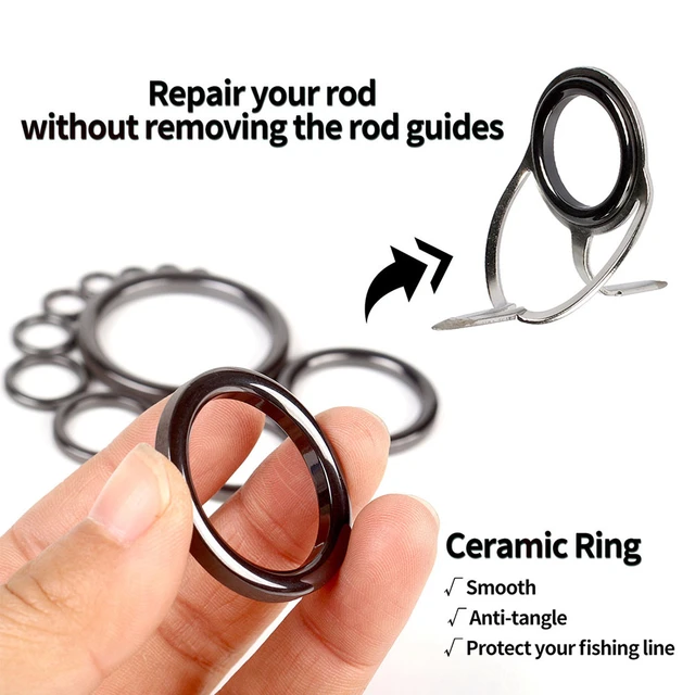 40pcs Fishing Rod Repair Kit Ring Wear Resistant Ceramic Guide Ring Rod Eye  Replacement Alconite Ring Set round and smooth - AliExpress