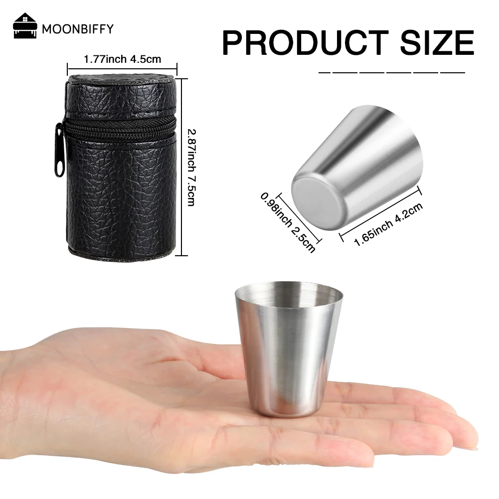 10pcs/5pcs Liquor Cup Stainless Steel Shot Cups Portable Drinking