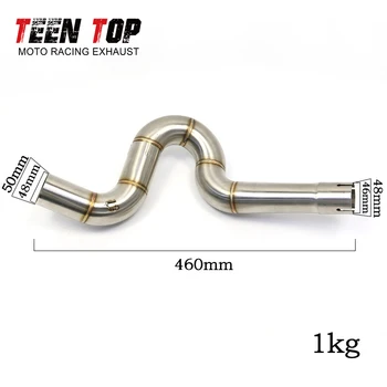 Motorcycle Exhaust Decat Pipe and Middle Link Pipe For Benelli TRK 502 2016 2017 2018 51mm Moto Bike Escape Moto Middle Pipe