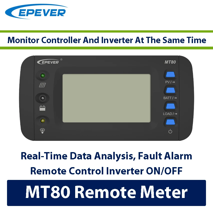 

Monitor MT80 Remote Meter Controller/Inverter Data Analysis Realtime Fault Alarm Connect PC/EPEVER Cloud Remote Control ON/OFF
