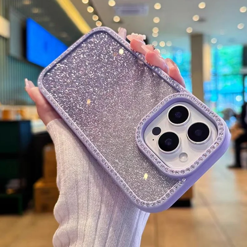 Double-Sided Diamond Gradient Color Dazzling Phone Cover