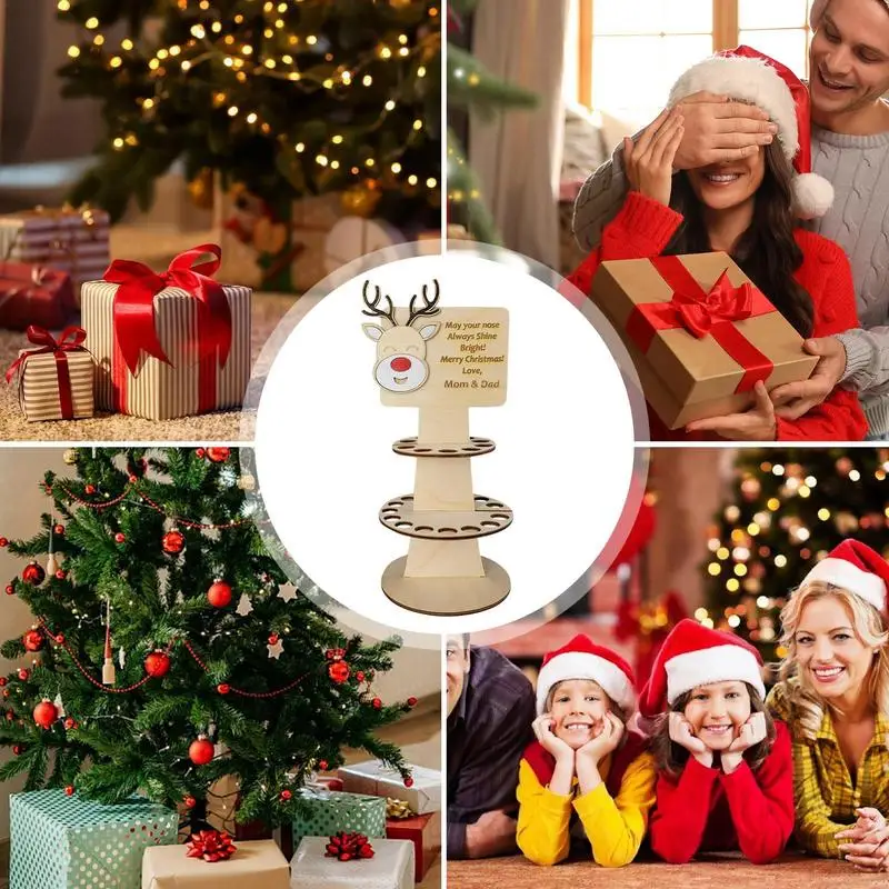 LiLuBuy Unique Christmas Money Support, Handmade Wooden Christmas Tree,  Reindeer, Snowman Money Support, Christmas Table Decorations, Interesting  Gift Ideas For Family And Friends 